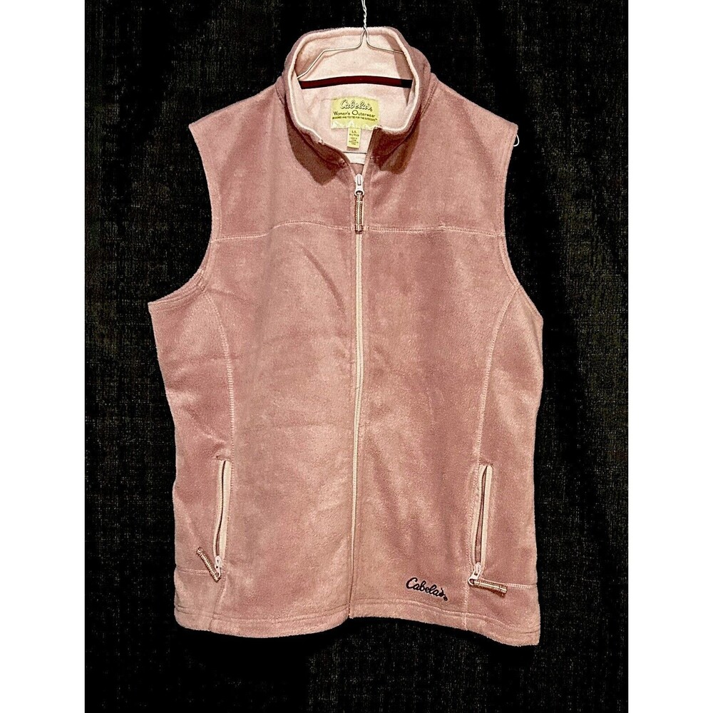 Cabelas Women’s Fleece Zip Up Vest Size Large Purple
